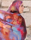 Vibrant floral burgundy, orange and plum / Modal