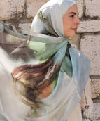 Sage green, olive and shades of gray floral