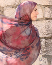 Deep rose, indigo floral / Modal